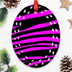 Pink Zebra Oval Filigree Ornament (Two Sides) from ArtsNow.com Back