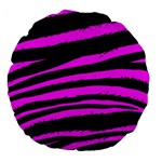 Pink Zebra Large 18  Premium Round Cushion 