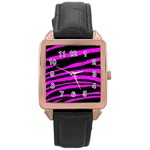 Pink Zebra Rose Gold Leather Watch 