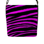 Pink Zebra Flap Closure Messenger Bag (L)