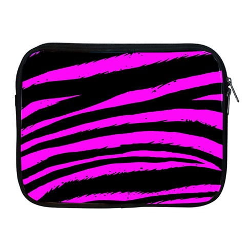 Pink Zebra Apple iPad Zipper Case from ArtsNow.com Front
