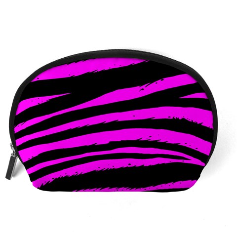 Pink Zebra Accessory Pouch (Large) from ArtsNow.com Back