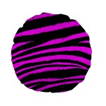 Pink Zebra Standard 15  Premium Flano Round Cushion 