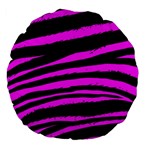 Pink Zebra Large 18  Premium Flano Round Cushion 