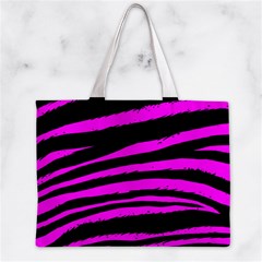 Pink Zebra Zipper Mini Tote Bag from ArtsNow.com Back