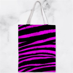 Pink Zebra Zipper Classic Tote Bag from ArtsNow.com Back