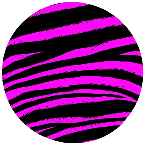 Pink Zebra Wooden Puzzle Round from ArtsNow.com Front