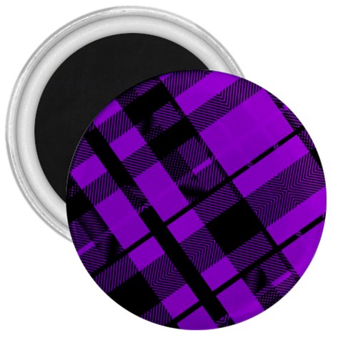 Purple Plaid 3  Magnet from ArtsNow.com Front