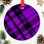Purple Plaid Ornament (Round)