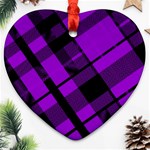 Purple Plaid Ornament (Heart)