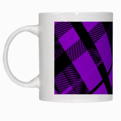 Purple Plaid White Mug from ArtsNow.com Left