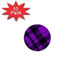 Purple Plaid 1  Mini Button (10 pack) 