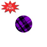 Purple Plaid 1  Mini Magnet (10 pack) 