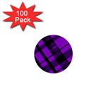 Purple Plaid 1  Mini Button (100 pack) 