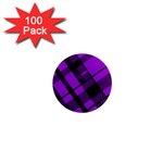 Purple Plaid 1  Mini Magnet (100 pack) 