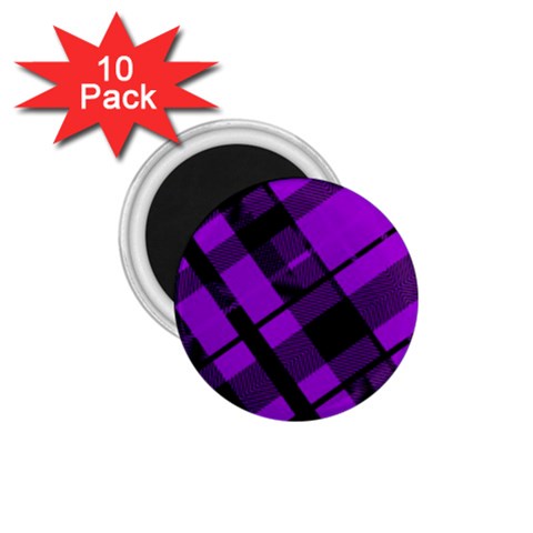 Purple Plaid 1.75  Magnet (10 pack)  from ArtsNow.com Front