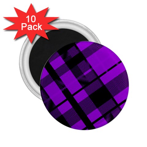 Purple Plaid 2.25  Magnet (10 pack) from ArtsNow.com Front