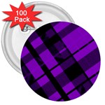 Purple Plaid 3  Button (100 pack)