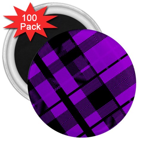 Purple Plaid 3  Magnet (100 pack) from ArtsNow.com Front