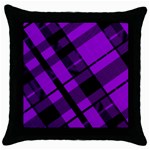 Purple Plaid Throw Pillow Case (Black)