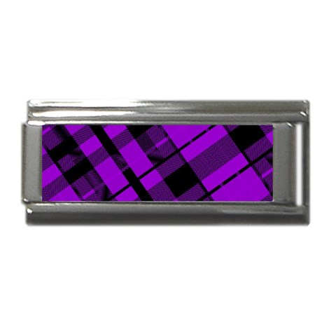Purple Plaid Superlink Italian Charm (9mm) from ArtsNow.com Front