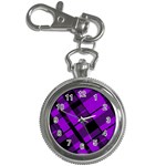 Purple Plaid Key Chain Watch