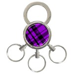 Purple Plaid 3-Ring Key Chain