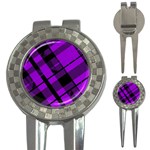 Purple Plaid 3-in-1 Golf Divot