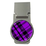 Purple Plaid Money Clip (Round)