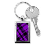 Purple Plaid Key Chain (Rectangle)
