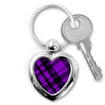 Purple Plaid Key Chain (Heart)
