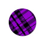 Purple Plaid Magnet 3  (Round)