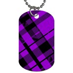 Purple Plaid Dog Tag (One Side)