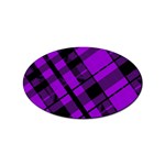 Purple Plaid Sticker Oval (100 pack)