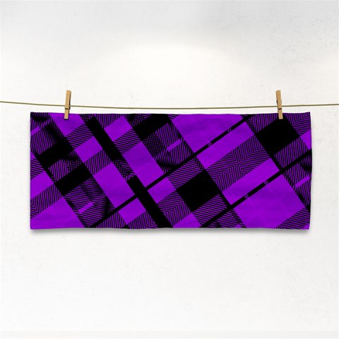 Purple Plaid Hand Towel from ArtsNow.com Front