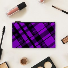 Purple Plaid Cosmetic Bag (Small) from ArtsNow.com Front