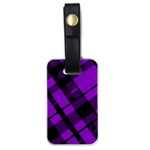 Purple Plaid Luggage Tag (one side)