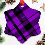 Purple Plaid Snowflake Ornament (Two Sides)