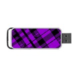 Purple Plaid Portable USB Flash (One Side)