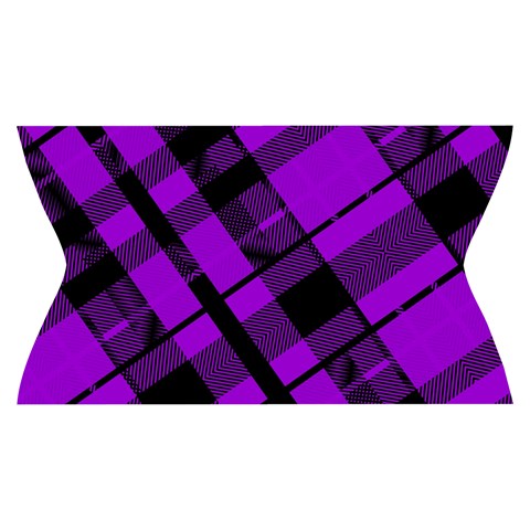 Purple Plaid Yoga Cropped Leggings from ArtsNow.com Waistband Back