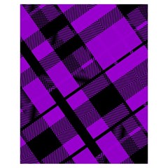 Purple Plaid Drawstring Pouch (XL) from ArtsNow.com Back