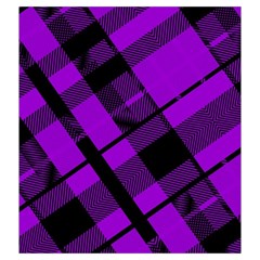 Purple Plaid Drawstring Pouch (XXL) from ArtsNow.com Front