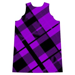 Purple Plaid Shoulder Cutout Velvet One Piece from ArtsNow.com Back