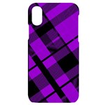 Purple Plaid iPhone X/XS Black UV Print Case