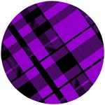 Purple Plaid Wooden Puzzle Round