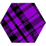 Purple Plaid Wooden Puzzle Hexagon