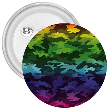 Rainbow Camouflage 3  Button from ArtsNow.com Front