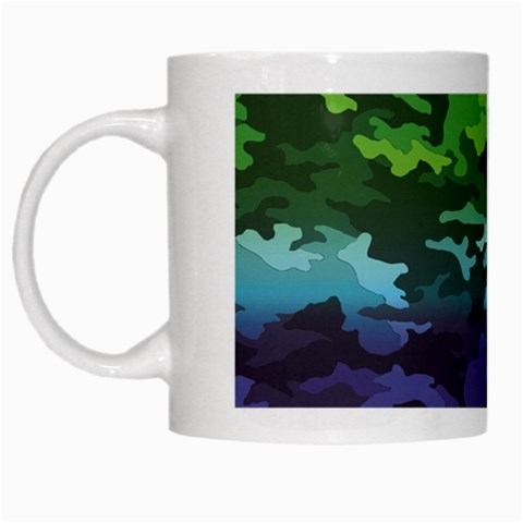Rainbow Camouflage White Mug from ArtsNow.com Left