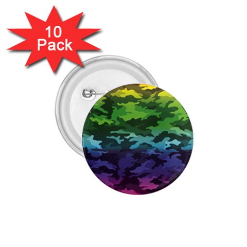 Rainbow Camouflage 1.75  Button (10 pack)  from ArtsNow.com Front