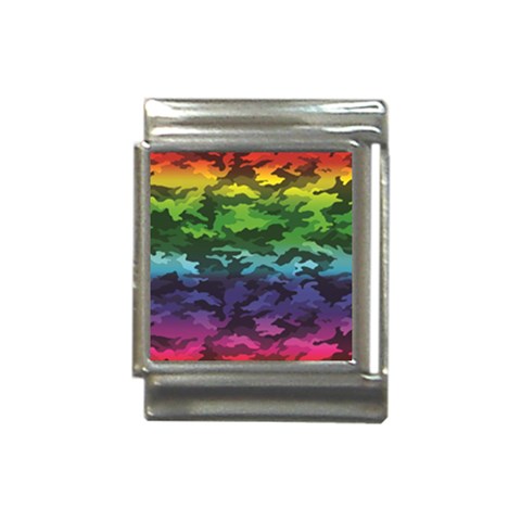 Rainbow Camouflage Italian Charm (13mm) from ArtsNow.com Front